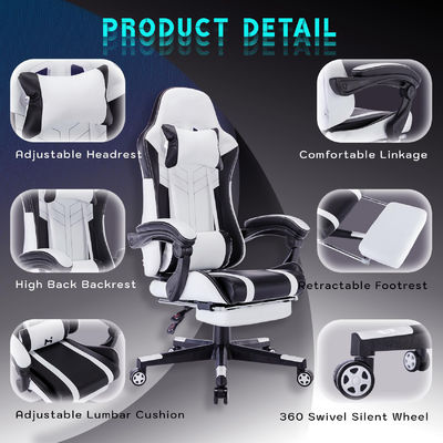 Couleur personnalisée Video haut dos Ergonomie de course de type métallique PC Chaise de jeu avec repose-pieds