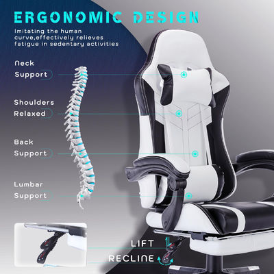 Couleur personnalisée Video haut dos Ergonomie de course de type métallique PC Chaise de jeu avec repose-pieds