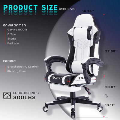 Couleur personnalisée Video haut dos Ergonomie de course de type métallique PC Chaise de jeu avec repose-pieds