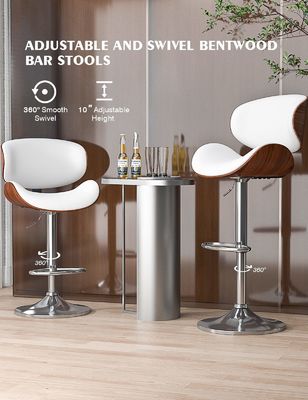 Chaise à bar à hauteur réglable de 45 livres avec dossier et repose-pieds
