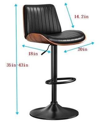 Chaise de bar de couleur personnalisée avec dos et repose-pieds réglable en hauteur