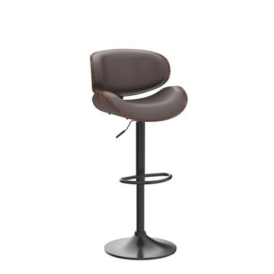 Tabouret à barre pivotante à hauteur réglable rembourrée en cuir PU pour meubles commerciaux