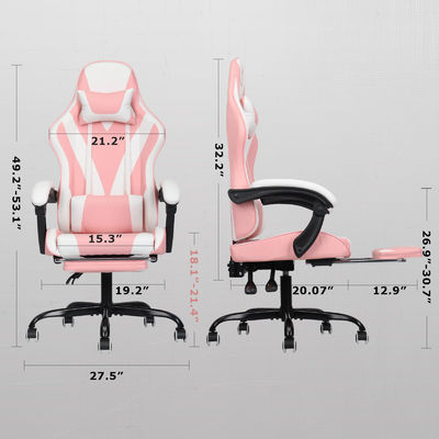 ALINUNU Type métallique métallique haut dos Vidéo ergonomie PC de course Chaise de jeu avec repose-pieds
