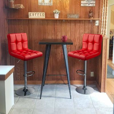 Meubles de bar modernes ALINUNU Chaise en cuir en PU pivotante pour tabourets de bar réglables en hauteur