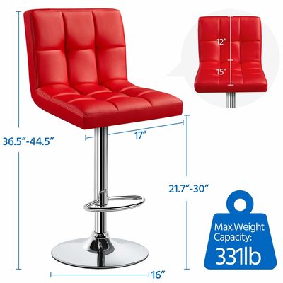 Meubles de bar modernes ALINUNU Chaise en cuir en PU pivotante pour tabourets de bar réglables en hauteur