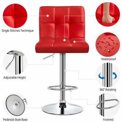 Meubles de bar modernes ALINUNU Chaise en cuir en PU pivotante pour tabourets de bar réglables en hauteur