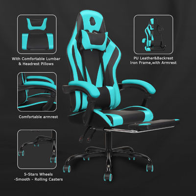 Moderne design haut dos vidéo ergonomie chaise de jeu de course avec repose-pieds abordable