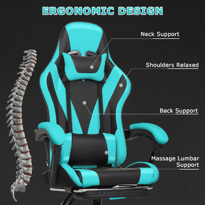 Moderne design haut dos vidéo ergonomie chaise de jeu de course avec repose-pieds abordable