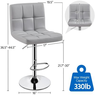 Meubles commerciaux Tabourets de bar modernes avec hauteur réglable et fonction de pivotement