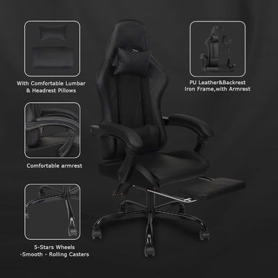 Poids maximal de 300 livres Chaise de jeu à dos haut avec repose-pieds et fonction de fauteuil