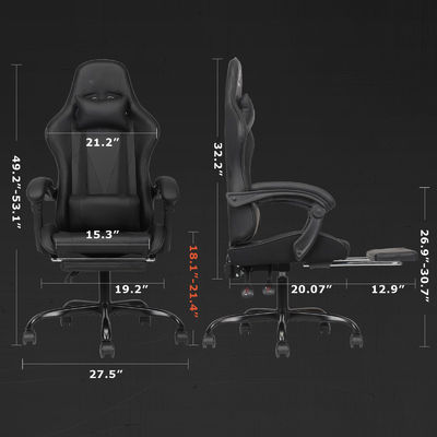 Poids maximal de 300 livres Chaise de jeu à dos haut avec repose-pieds et fonction de fauteuil
