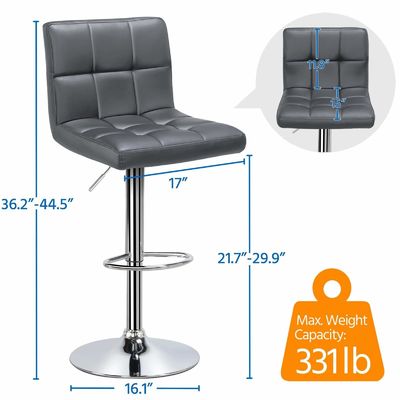 Des tabourets de bar modernes réglables en hauteur contre hauteur des tabourets de bar