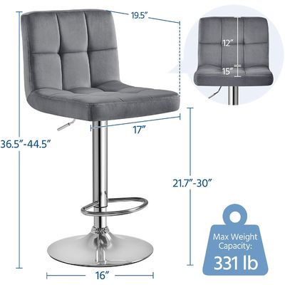 Des tabourets de bar modernes hauteur réglable hauteur de compteur des tabourets de bar chaise en cuir en PU pivotante