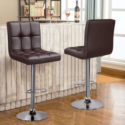 Des tabourets de bar modernes réglables en hauteur avec chaise en cuir en PU pivotante de 19,5 &quot;D x 17&quot;W x 36,5 &quot;H