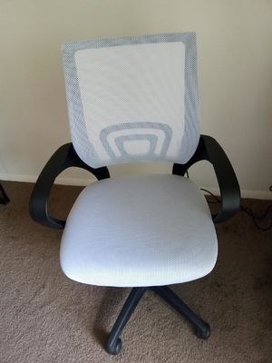 ALINUNU Chaise exécutive en maille blanche avec support lombaire et mécanisme papillon