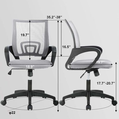 Personnalisez votre espace de travail avec le fauteuil informatique en maille grise ALINUNU Options ODM et OEM