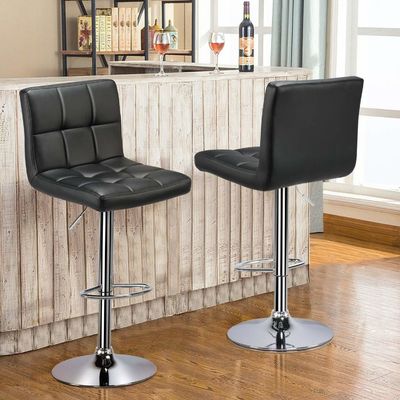 19.5&quot;D x 17&quot;W x 36.5&quot;H Tabourets de bar modernes à hauteur réglable et en cuir en PU pivotant