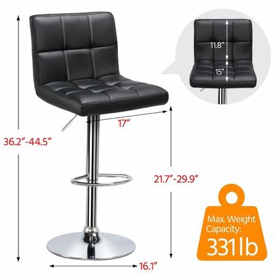 19.5&quot;D x 17&quot;W x 36.5&quot;H Tabourets de bar modernes à hauteur réglable et en cuir en PU pivotant