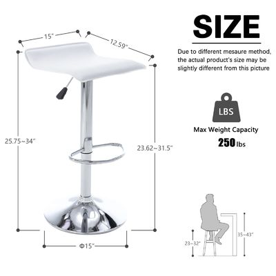 Des tabourets à barres pivotantes modernes réglables en hauteur pour chaises domestiques en cuir PU