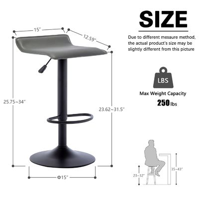 Généraux Tabourets à bar à rotation moderne en cuir PU Tabourets à bar à transport aérien pour meubles commerciaux
