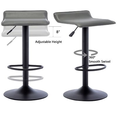 Généraux Tabourets à bar à rotation moderne en cuir PU Tabourets à bar à transport aérien pour meubles commerciaux