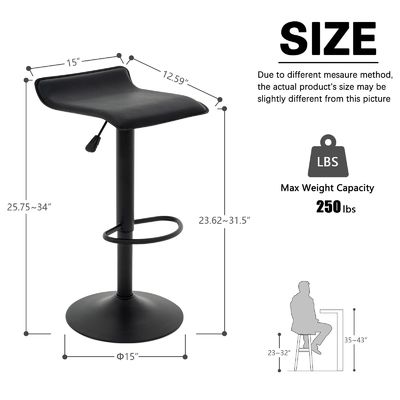 Couleur personnalisée ALINUNU Tabourets pivotants en cuir PU Chaise de bar pour salle à manger