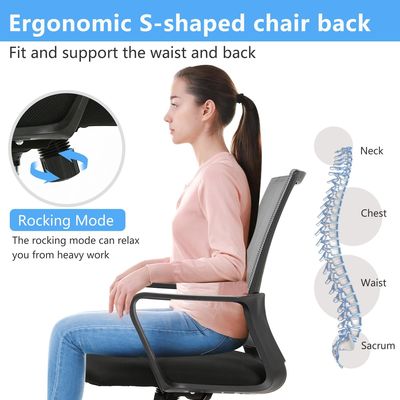 Chaise de bureau à 360 rouleaux en maille moderne avec fonction de repose-tête et réglage de hauteur