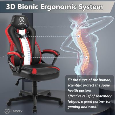 Chaise de jeu de course à cadre métallique ALINUNU avec support lombaire et conception ergonomique