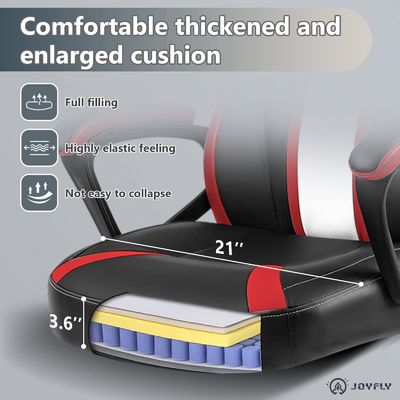Chaise de jeu de course à cadre métallique ALINUNU avec support lombaire et conception ergonomique