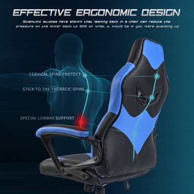 Appartement de bureau Meubles ALINUNU Directe chaise de jeu de course ergonomique avec support lombaire