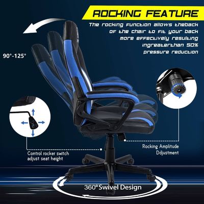Appartement de bureau Meubles ALINUNU Directe chaise de jeu de course ergonomique avec support lombaire