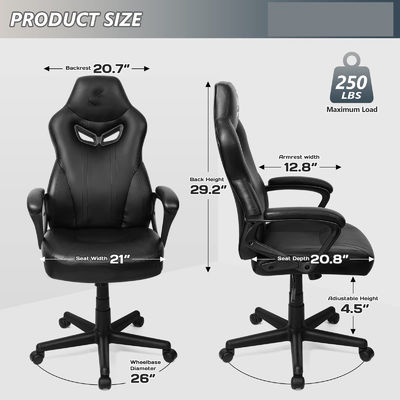 ALINUNU Chaise de jeu de course à support lombaire direct pour adultes 21&quot;D x 25&quot;W x 43&quot;H