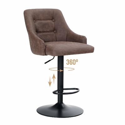 Tabouret de barre à hauteur réglable à pivotement pour le pont aérien Alinunu avec dos et base rembourrés