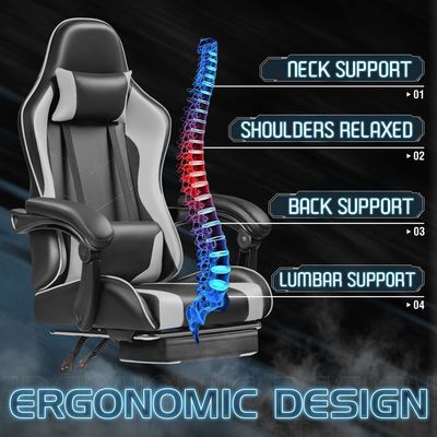 Chaise de jeu Razer de course sur mesure avec support lombaire et matériau en cuir synthétique