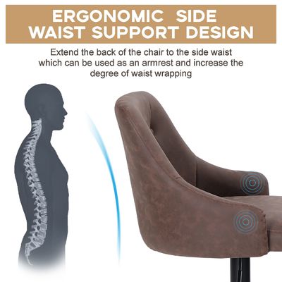 Tabouret de barre à hauteur réglable à pivotement pour le pont aérien Alinunu avec dos et base rembourrés