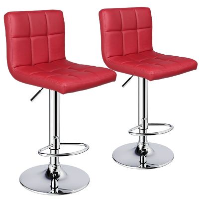 Moderne design en cuir en PU, tabouret pivotant réglable avec dos de 14,5 &quot;D x 16&quot;W x 24,5&quot;H