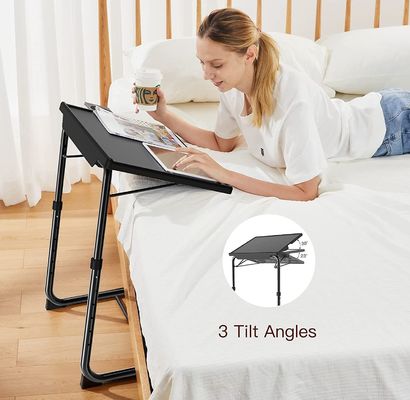 Table à téléviseur pliable réglable pour meubles domestiques de salon 6 hauteurs et 3 angles d'inclinaison