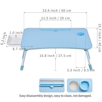 Hôtel restaurant banquet maison portable pliable bureau portable plateau de lit avec porte-gobelets