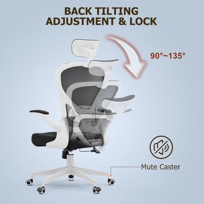 Chaise de bureau ergonomique personnalisable avec bras pliables
