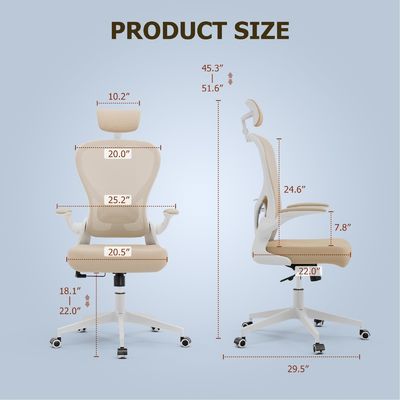 Chaise de bureau ergonomique personnalisable avec bras pliables