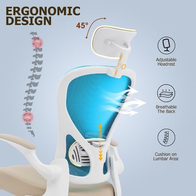 Chaise de bureau ergonomique personnalisable avec bras pliables