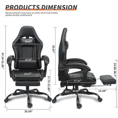 Chaise de jeu réglable en hauteur avec support lombaire et repose-pieds de couleur personnalisée