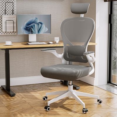 Chaise pivotante moderne avec bras pliables Type métallique chaise de bureau ergonomique à domicile