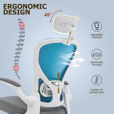 Chaise pivotante moderne avec bras pliables Type métallique chaise de bureau ergonomique à domicile
