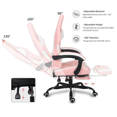 Chaise de jeu ALINUNU personnaliser la hauteur réglable avec le soutien lombaire et le repose-pieds