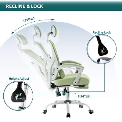 27.56&quot;D x 18.5&quot;W x 47.8&quot;H Chaise pivotante en treillis arrière pour ergonomie de bureau