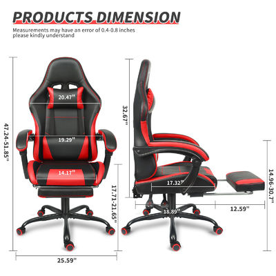 Chaise de jeu en métal de couleur personnalisée avec hauteur réglable et support lombaire