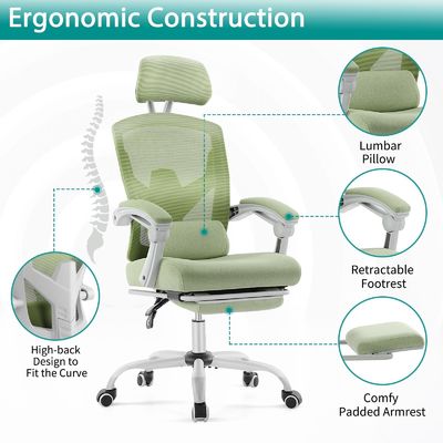 Chaise de bureau à molette arrière avec fonctions pivotantes et inclinables