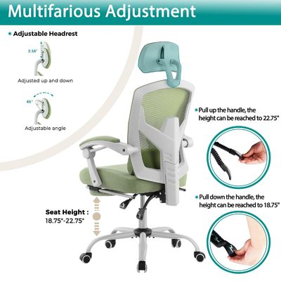 Chaise de bureau à molette arrière avec fonctions pivotantes et inclinables