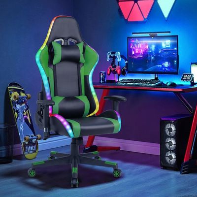 Chaise de jeu ALINUNU avec barre lumineuse LED et fonction de massage Poids 39.02 livres